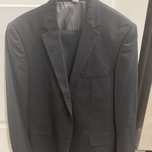 J Ferrar Striped Mens Suit